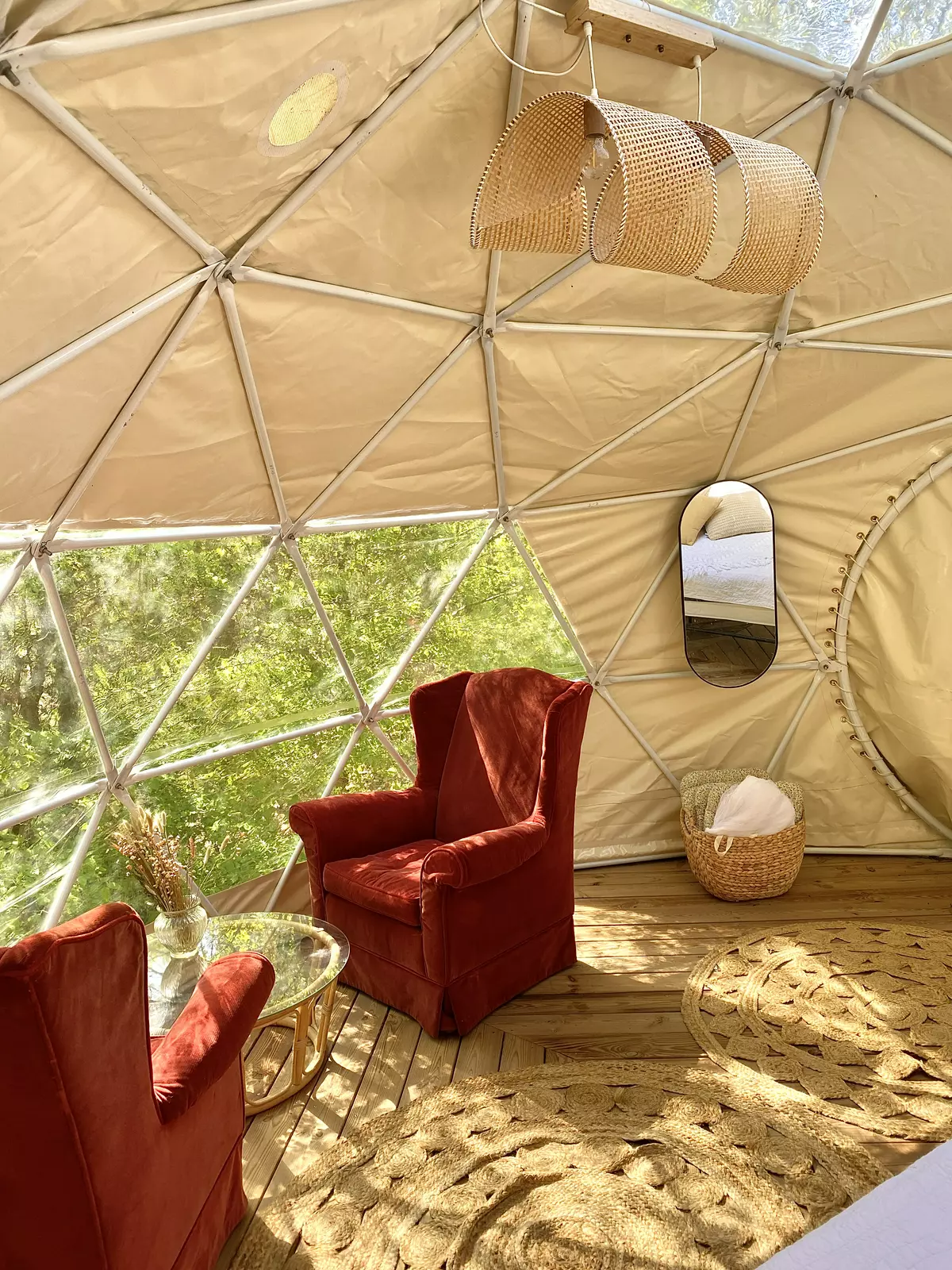 Overnat i kuppelteltet Poppel på landstedet Himmelly