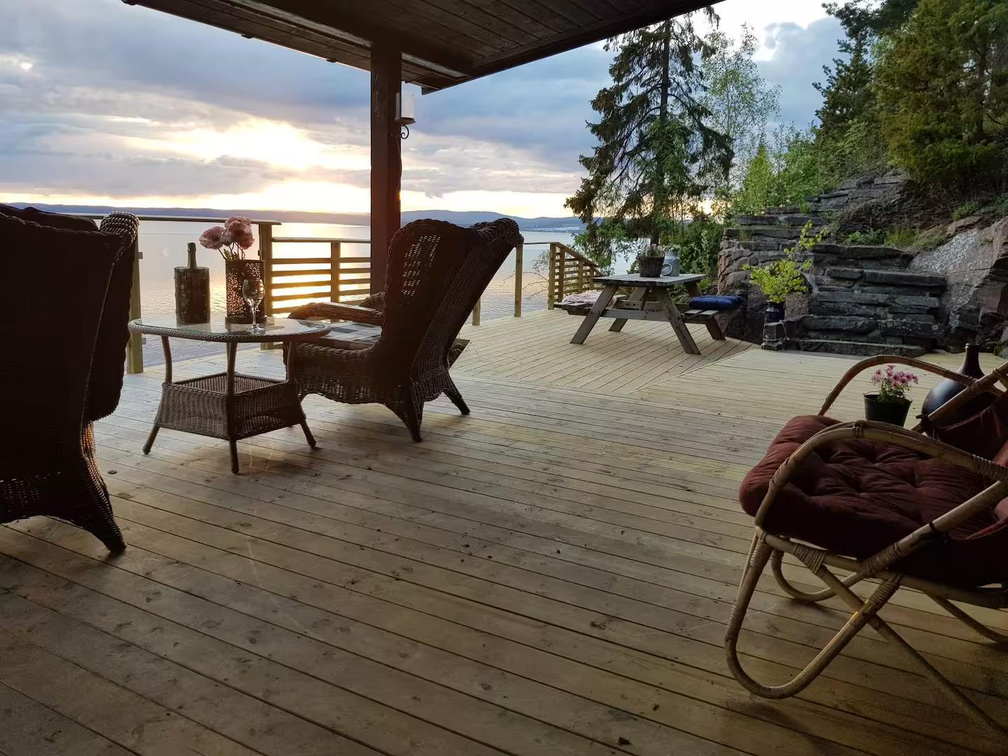 Hytte med utsikt i strand