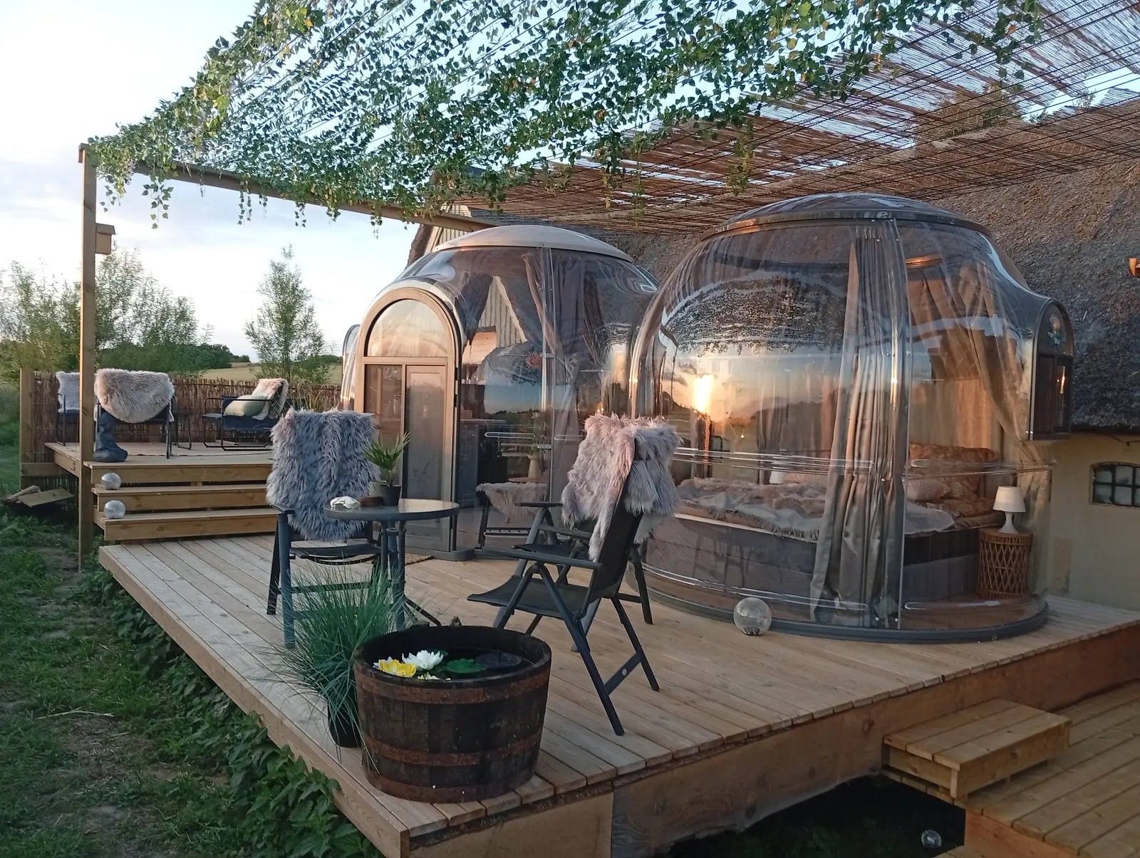 Glamping i Knebel – Panorama udsigt og havkig (Solnedgangen)