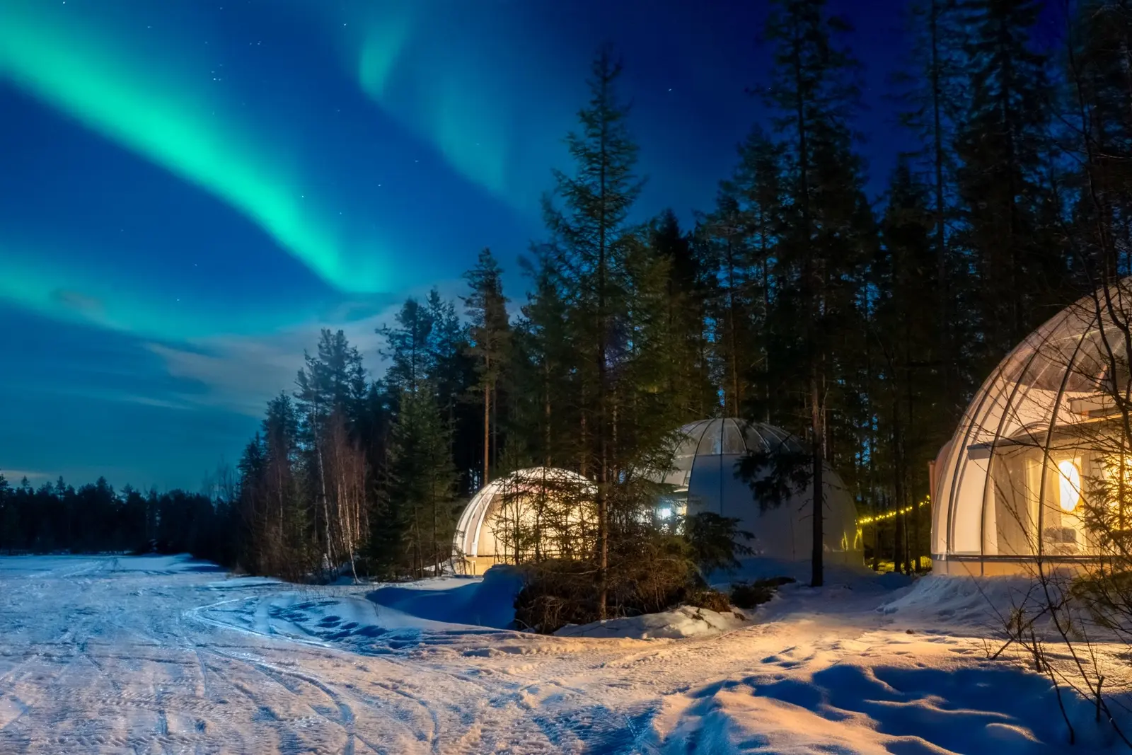 Glamping i Luleå – Modern igloo retreat with stunning northern lights views