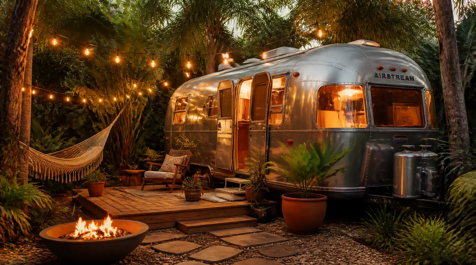 Glamping i Houston – Messina Airstream Oasis — Vintage Glamping in Houston