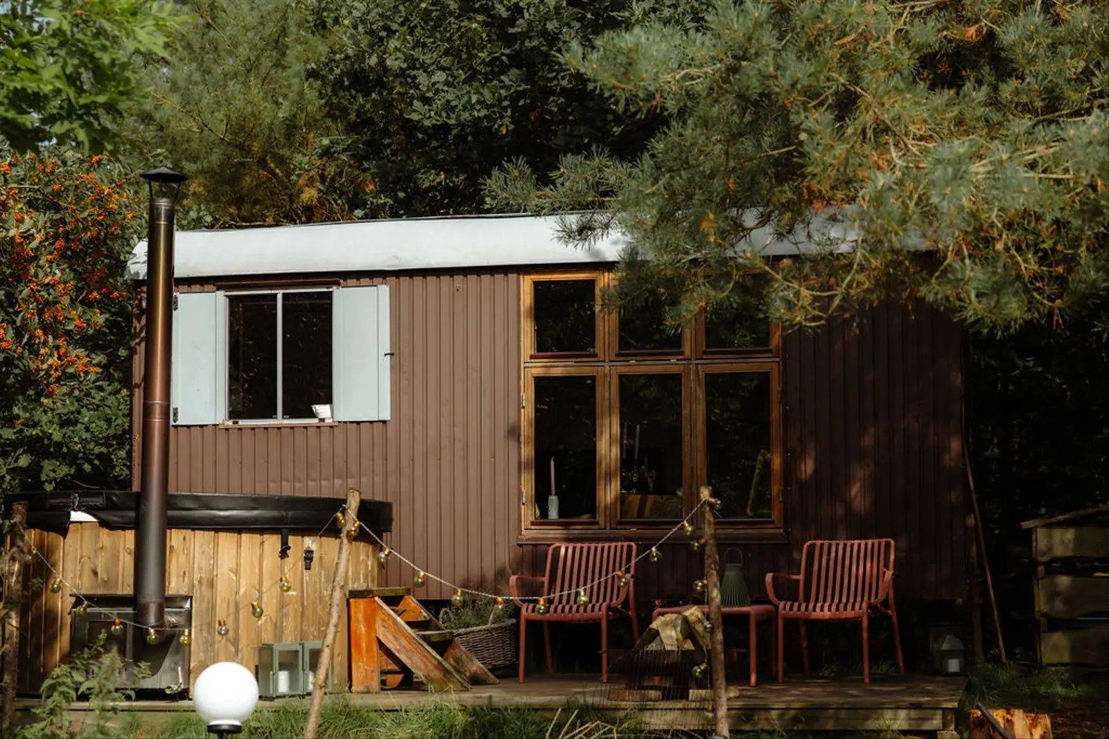 Cabin i Tjele – Luksus skurvogn Granly i skoven med vildmarksbad – photo 25