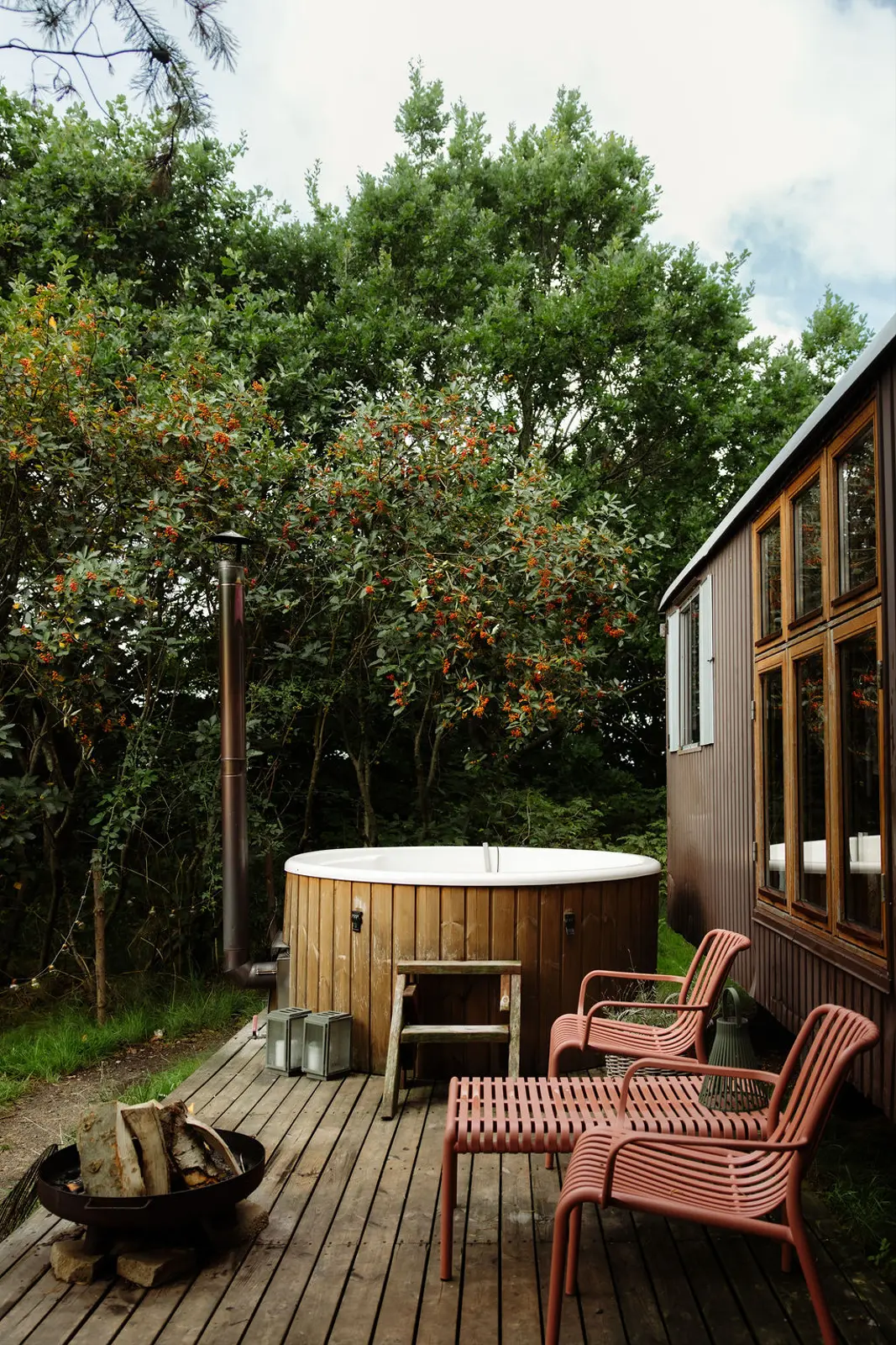 Cabin i Tjele – Luksus skurvogn Granly i skoven med vildmarksbad – photo 16