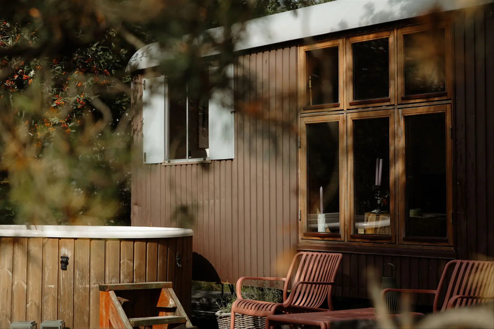 Cabin i Tjele – Luksus skurvogn Granly i skoven med vildmarksbad – photo 31