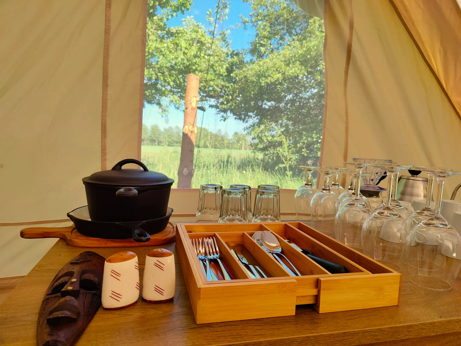 Deluxe Telt Solsorten, privat badeværelse