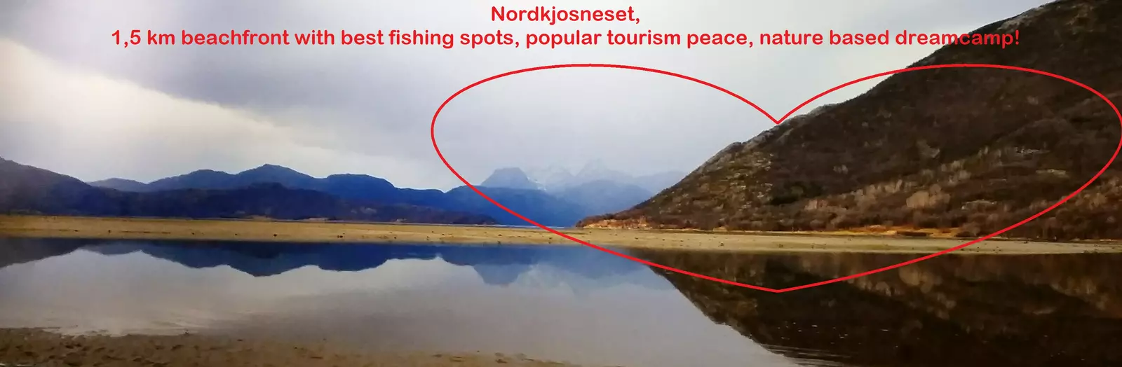 Nordkjosneset 4 km fra E6. Populært utfartsområde hele året