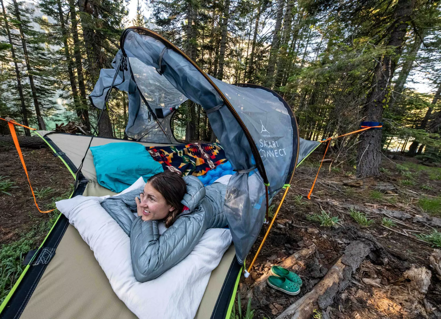 Unique Tree Tents nestled in quiet eucalyptus woodland surrounded by hills and rivers. Great beaches