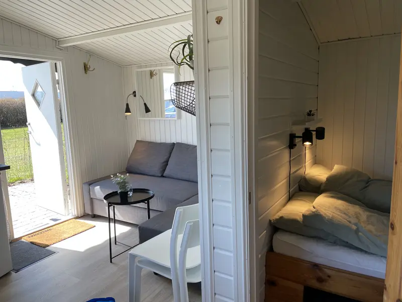 Bjælkehytte med havudsigt 