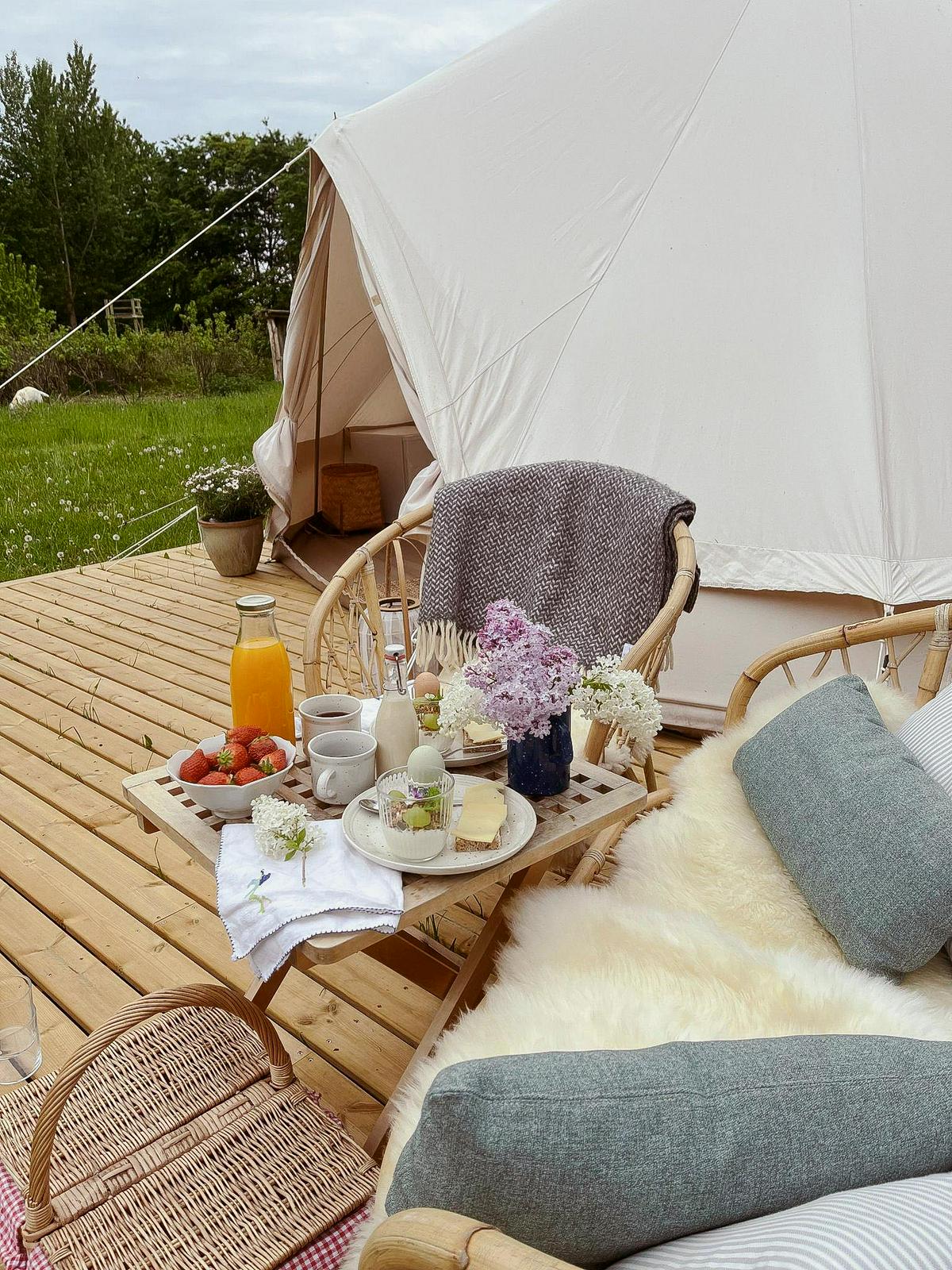Glamping på landsted tæ